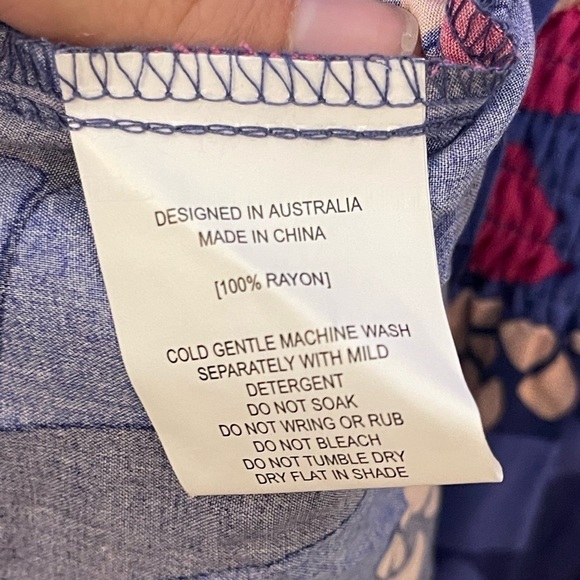 NWT ABEL THE LABEL Anthro Purple Floral Santa Cruz Short Sleeve Midi Dress XS - Picture 10 of 10